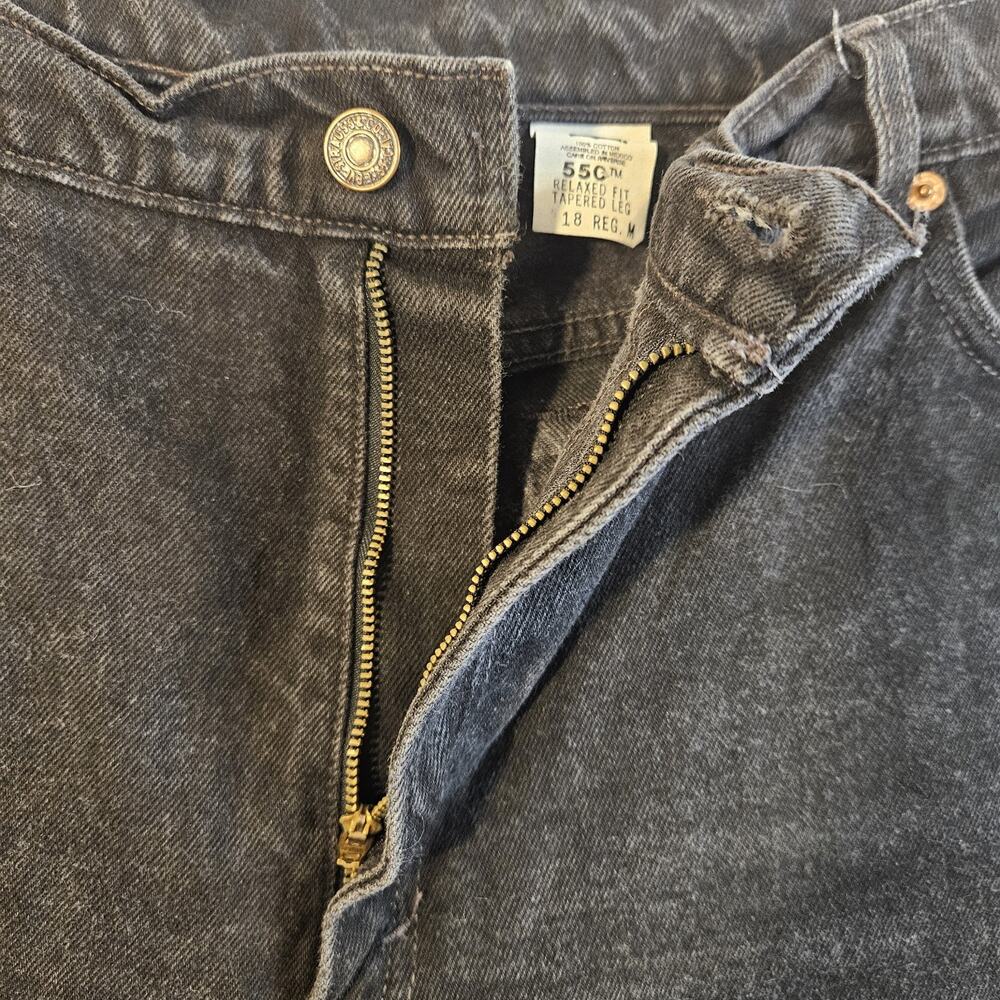 VTG Levis 550 Jeans Womens 18 Black Relaxed Fit Tapered Leg High Rise Y2K 36x30 - Picture 3 of 8